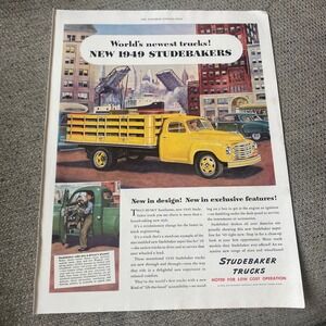 Vintage 1948 Studebaker Truck Print Ad 1949 Model Workshop Office Decor